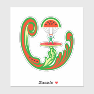 Surfer and Skydiver in Melon Water