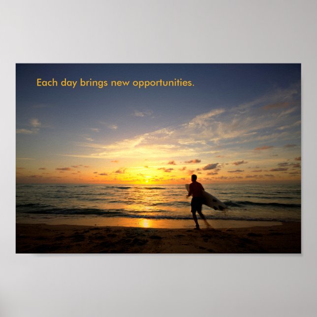 Surfer at Sunrise Poster (Front)