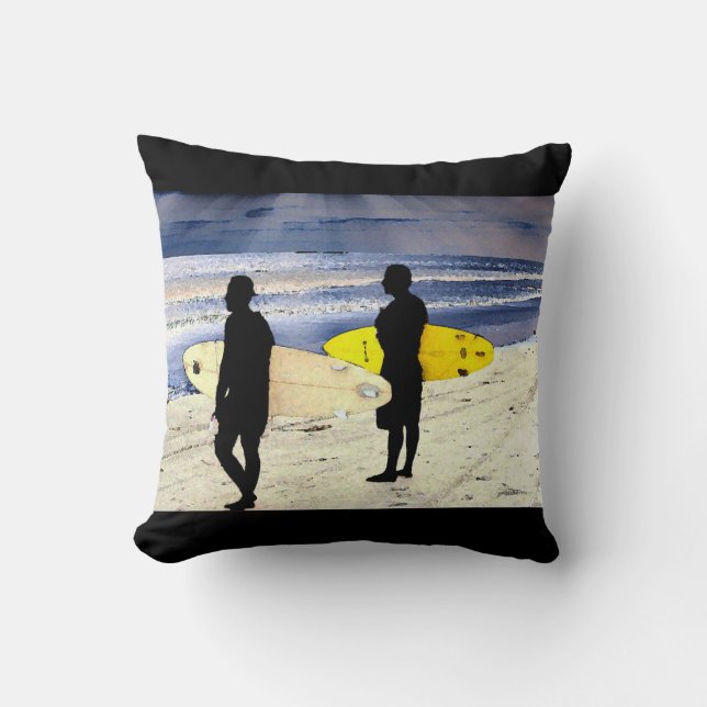 Surfer Beach Pillow (Front)
