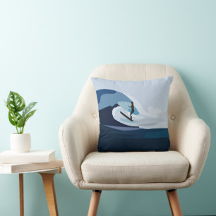 Surfer Beach Surfing Cushion