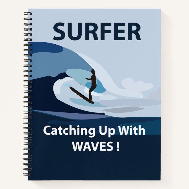 Surfer Beach Surfing  Notebook (Front)