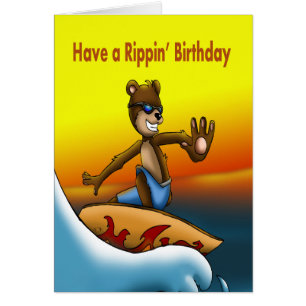 Surfer Bear Birthday