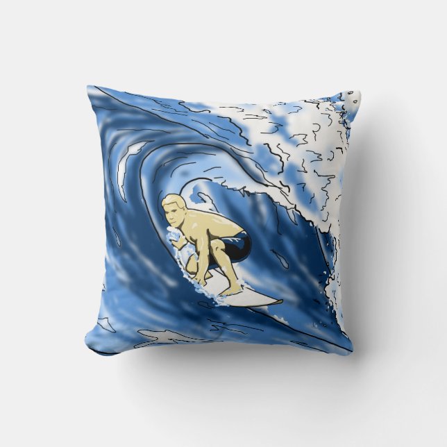 Surfer Big Wave Cushion (Front)