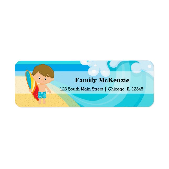 Surfer Boy Return Address Label (Front)