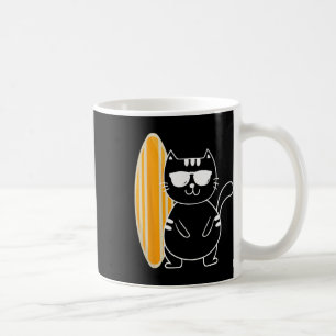 Surfer Cat - Surfing Surfboard Beach Ocean Waves S Coffee Mug