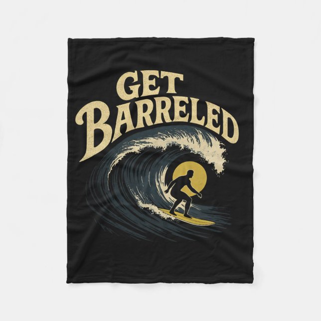 Surfer Catching A Rrel - Get Rreled _1  Fleece Blanket (Front)