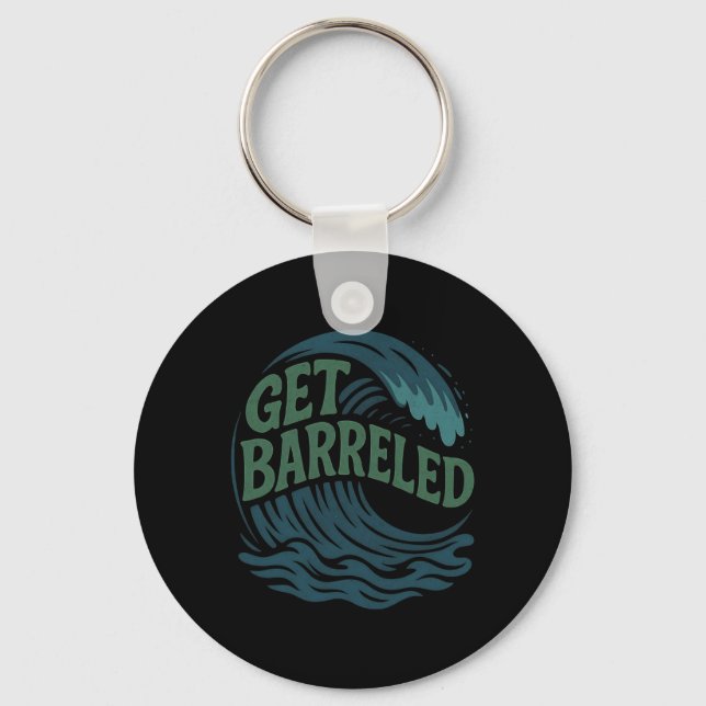 Surfer Catching A Rrel - Get Rreled  Key Ring (Front)