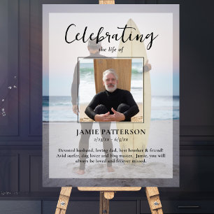 Surfer Celebration of Life Custom Photo Funeral Poster