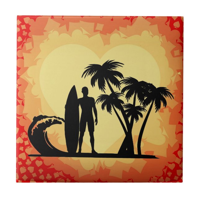 Surfer Ceramic Tile (Front)