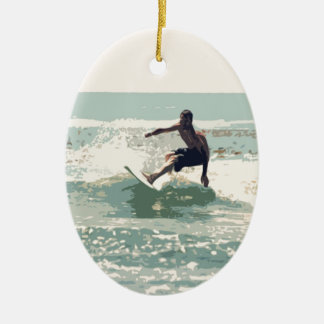 Surfer Ceramic Tree Decoration