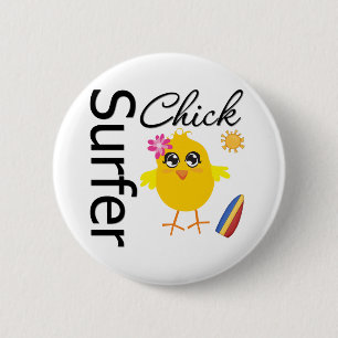 Surfer Chick 6 Cm Round Badge