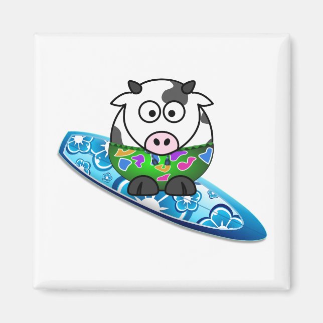 Surfer Cow Magnet (Front)