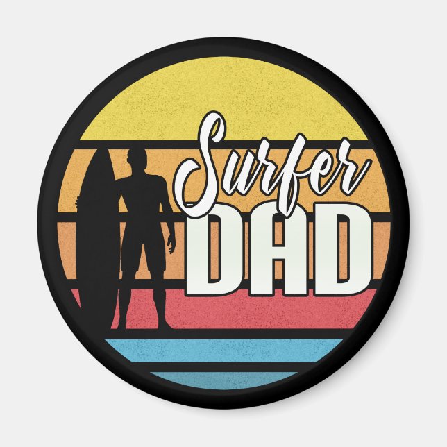 Surfer Dad Father's Day Tropical Art | Magnet (Front)