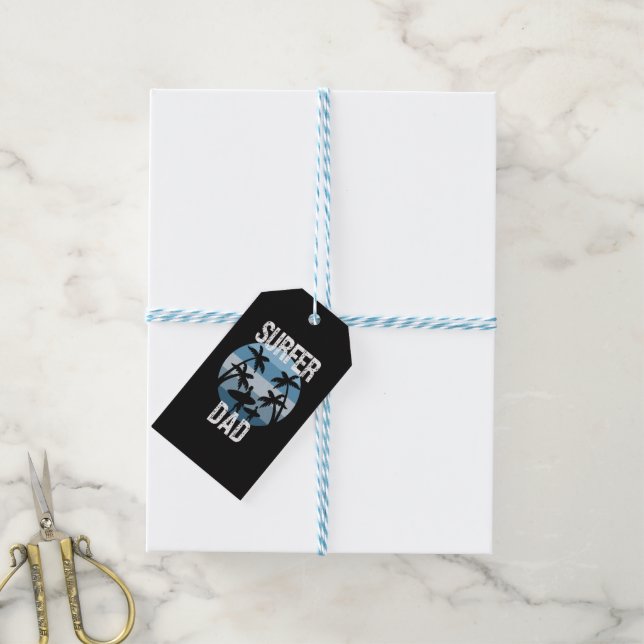 Surfer Dad Sticker Gift Tags (With Twine)