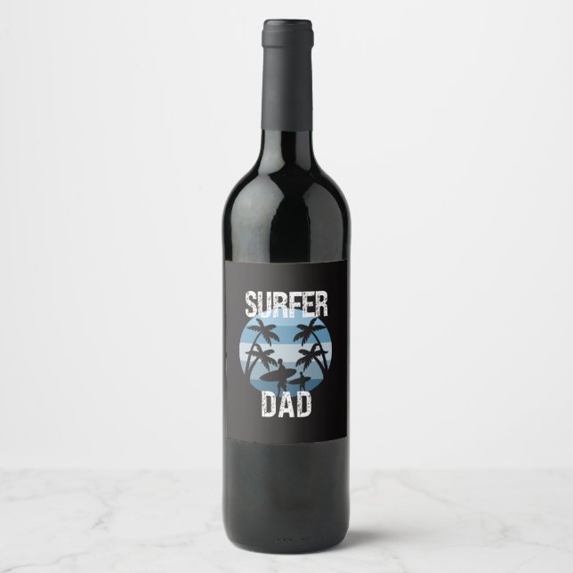 Surfer Dad  Wine Label (Front)