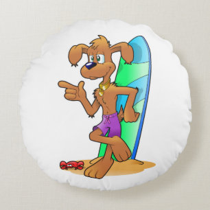 SURFER DOG ROUND CUSHION