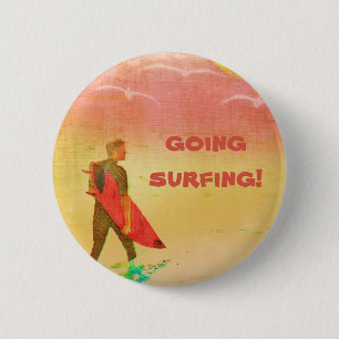Surfer Dude 6 Cm Round Badge