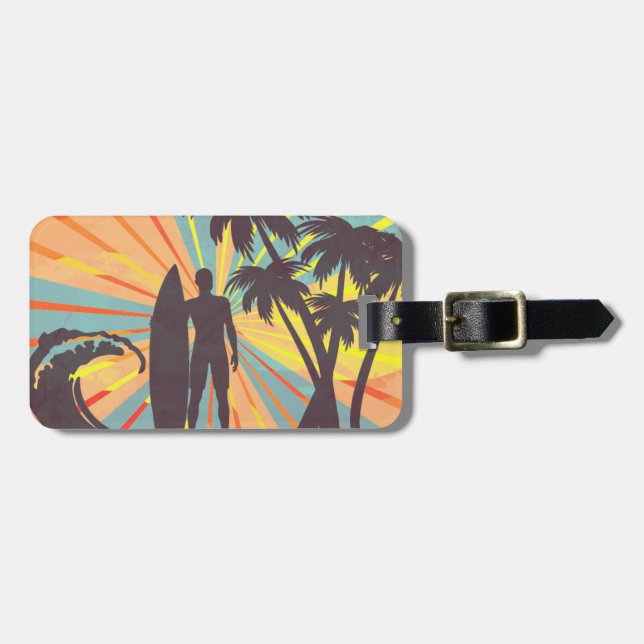 Surfer Dude Bag Tag (Front Horizontal)