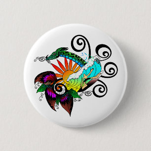 Surfer Dude Cartoon 6 Cm Round Badge