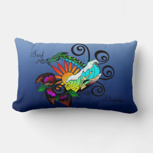 Surfer Dude Cartoon Lumbar Cushion