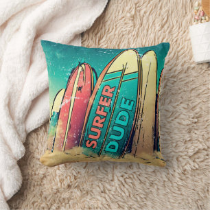 Surfer Dude Colourful Pillow