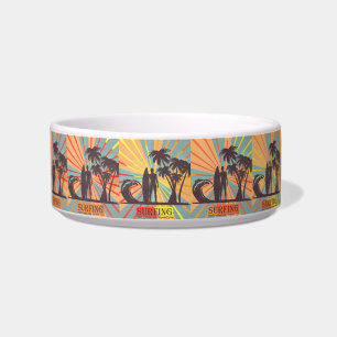Surfer Dude Pet Bowl