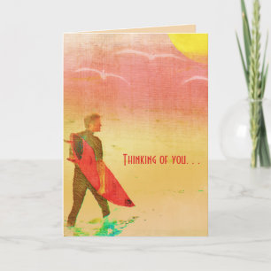 Surfer Dude - Thinking of You Customisable Card
