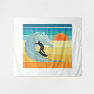 Surfer Dude Vintage Sunset Tapestry