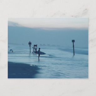 Surfer Dusk Ponce Inlet FL Beach Tide Postcard