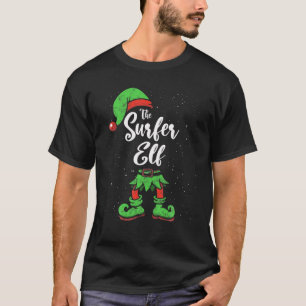 Surfer Elf Matching Family Christmas Pajama Costum T-Shirt