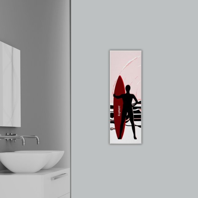 Surfer Evaluating The Surf At Sunrise Poster (Surfer Evaluating The Surf At Sunrise Poster - Bathroom)