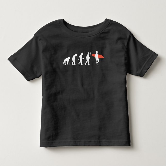 Surfer Evolution Surfing Surfboard Beach Toddler T-Shirt (Front)
