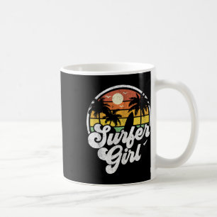 Surfer Girl Beach Retro 70s Summer Surfing Vacatio Coffee Mug