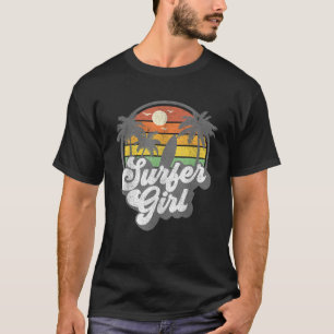 Surfer Girl Beach Retro 70s Vintage Surfing Vacati T-Shirt