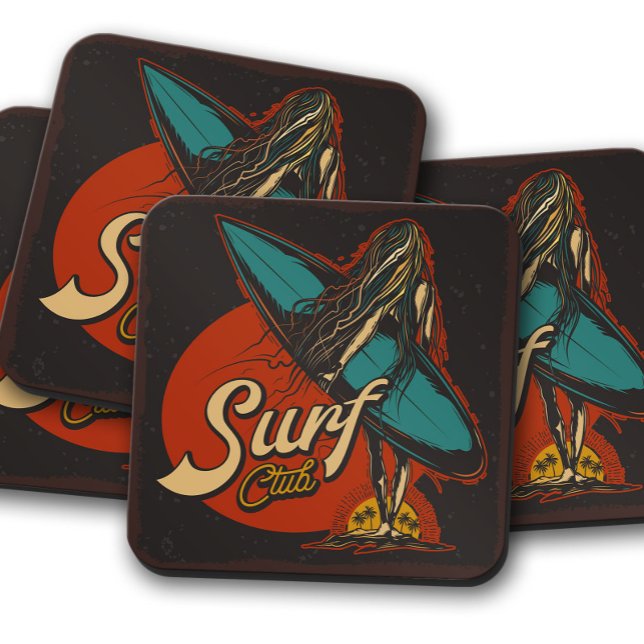 Surfer Girl Coaster Set | Fun Surfer Coaster Set (Creator Uploaded)