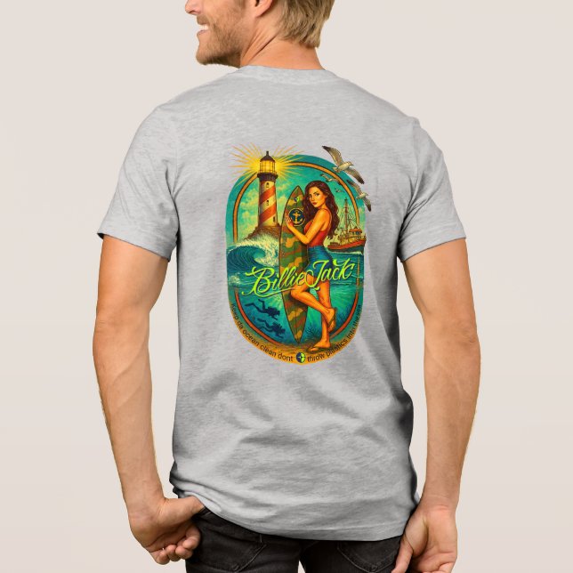 Surfer Girl front, back Premium T-Shirt Tri-Blend Shirt (Back)