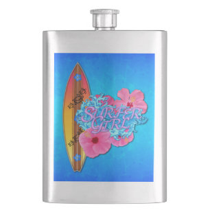 Surfer Girl Hip Flask