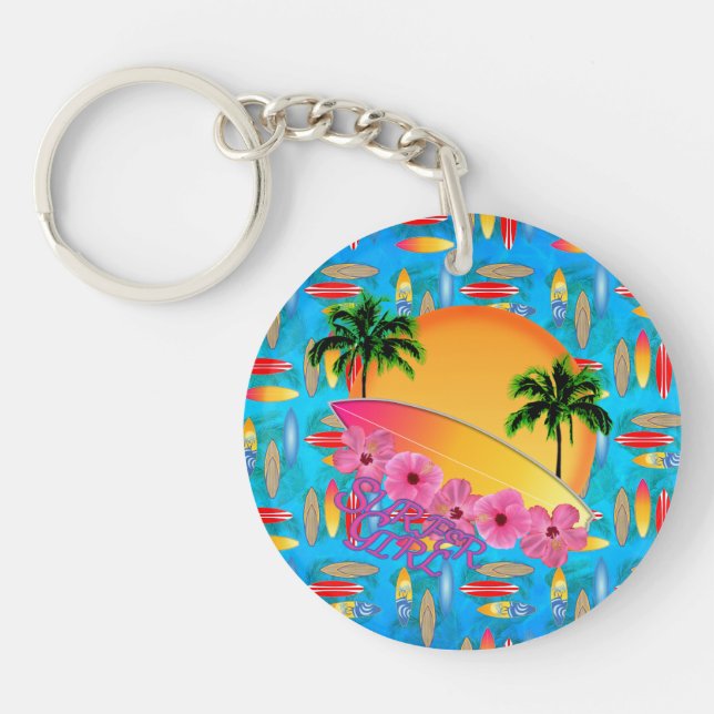 Surfer Girl Key Ring (Front)