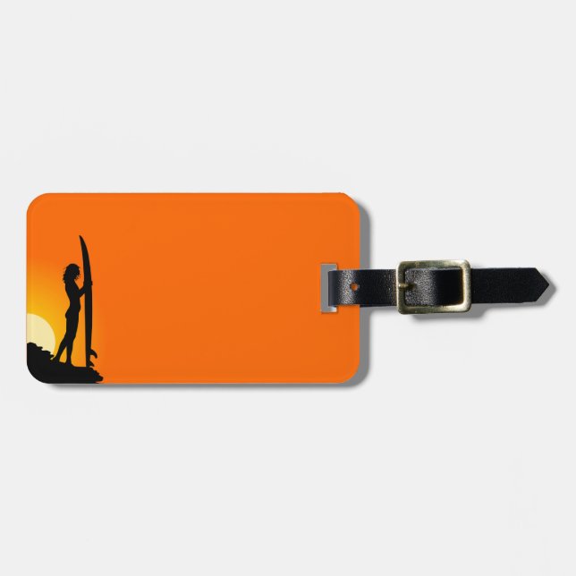 Surfer Girl Luggage Tag (Front Horizontal)