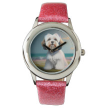 Surfer Girl Maltese Terrier Dog eWatch Watch