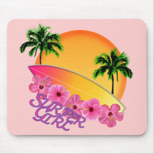 Surfer Girl Mouse Pad