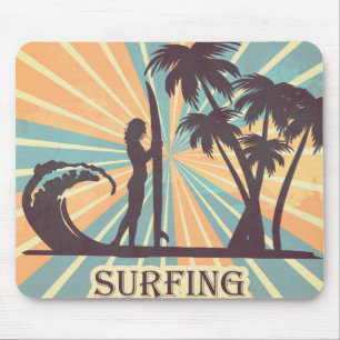 Surfer Girl Mouse Pad