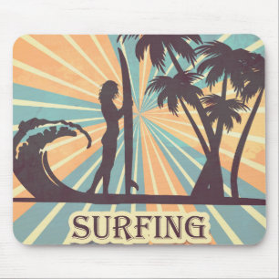 Surfer Girl Mouse Pad