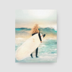Surfer Girl Ocean Waves Beach House Canvas Print