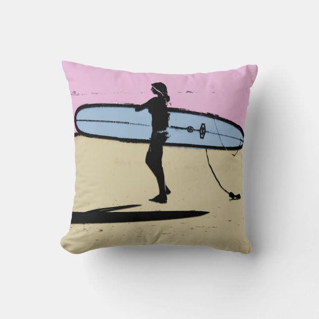 Surfer girl pillow,  Copyright Karen J Williams Cushion (Front)