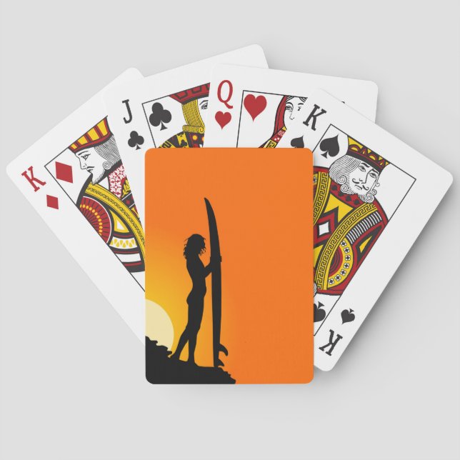 Surfer Girl Playing Cards (Back)