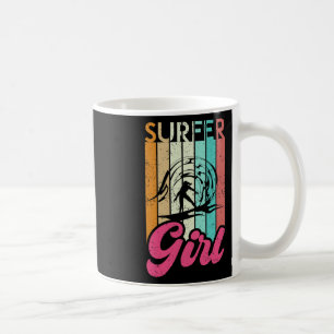 Surfer Girl Surfboard Women Surf Ocean Retro Surfi Coffee Mug