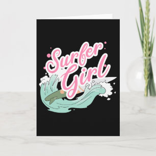 Surfer Girl Surfing  Card
