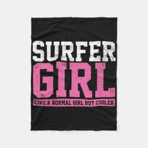 Surfer Girl Surfing Gift Fleece Blanket