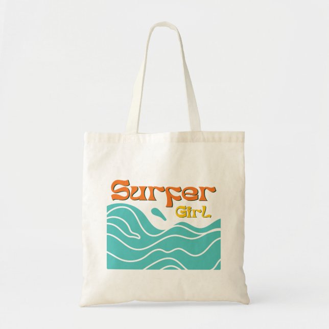 Surfer girl surfing gifts women tote bag (Front)